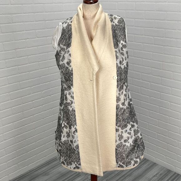 Preston & York Cream Wool-Blend Flared Coat with Wide Collar - Picture 4 of 11